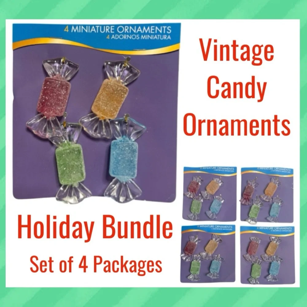 Candy Ornament Set Glitter Shimmer 32 Pc Set